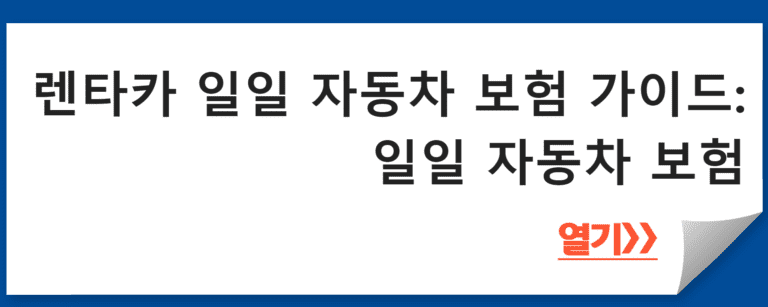 렌타카 일일 자동차 보험 가이드