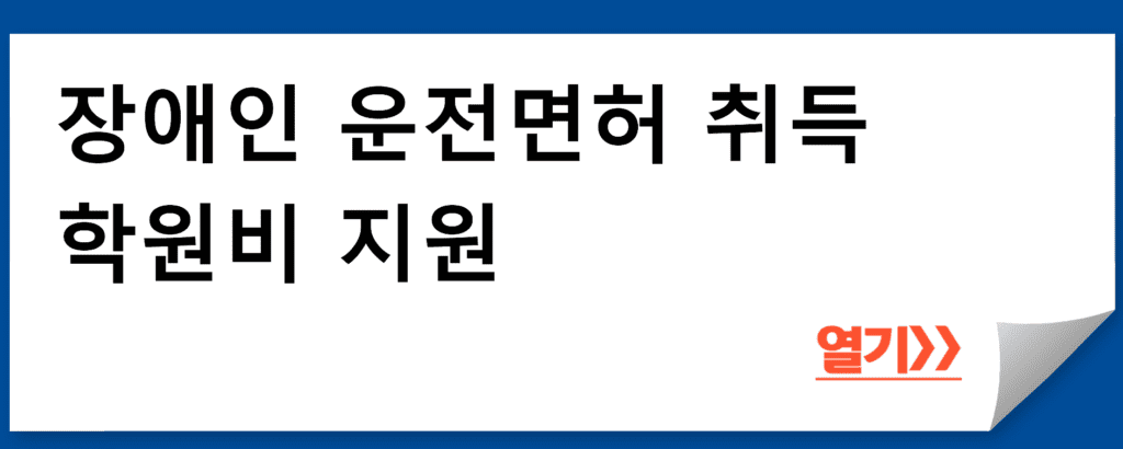 장애인 운전면허 취득