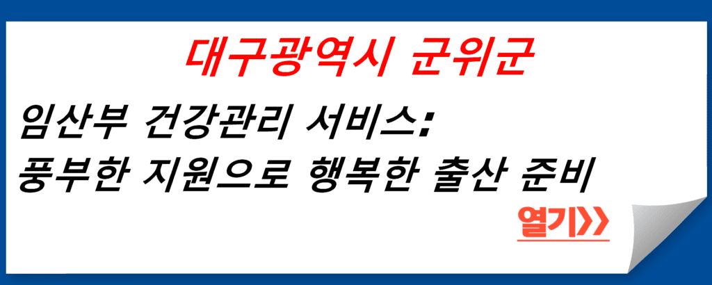 대구광역시 군위군의 임산부 건강관리 서비스: 풍부한 지원으로 행복한 출산 준비