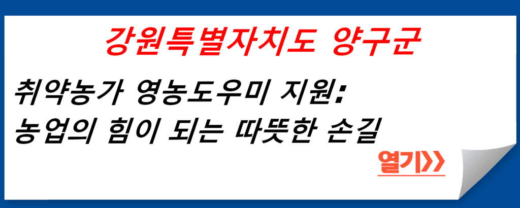 강원특별자치도 양구군의 취약농가 영농도우미 지원: 농업의 힘이 되는 따뜻한 손길