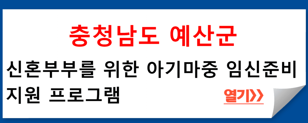 충청남도 예산군, 신혼부부를 위한 아기마중 임신준비 지원 프로그램