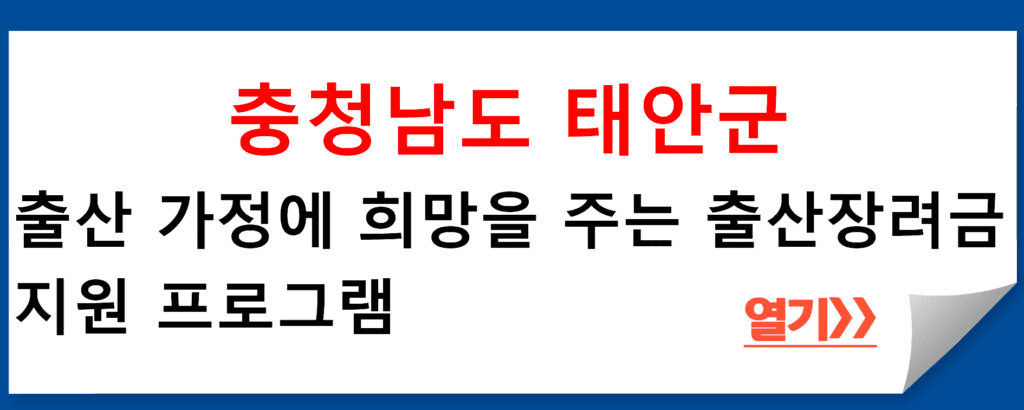 충청남도 태안군, 출산 가정에 희망을 주는 출산장려금 지원 프로그램