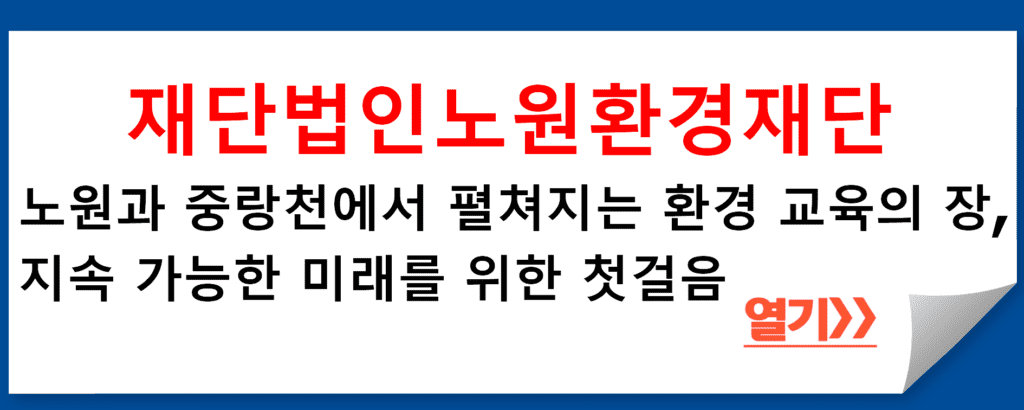 노원과 중랑천에서 펼쳐지는 환경 교육의 장, 지속 가능한 미래를 위한 첫걸음