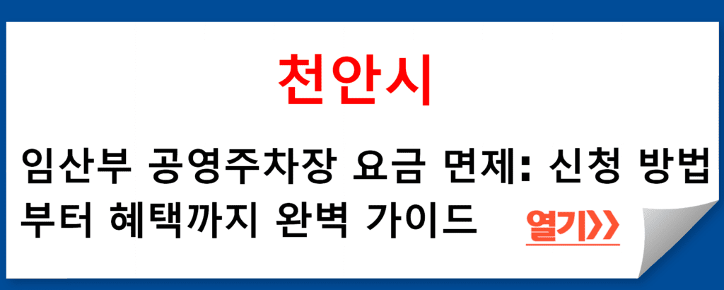 천안시 임산부 공영주차장 요금 면제: 신청 방법부터 혜택까지 완벽 가이드