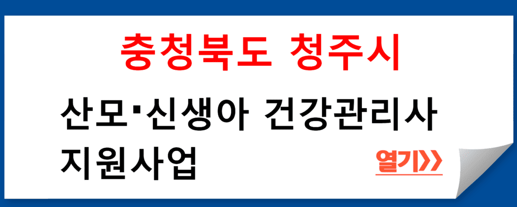 충청북도 청주시 산모·신생아 건강관리사 지원