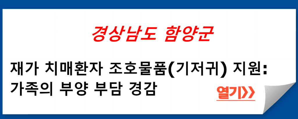 경상남도 함양군의 재가 치매환자 조호물품(기저귀) 지원 프로그램: 가족의 부양 부담 경감