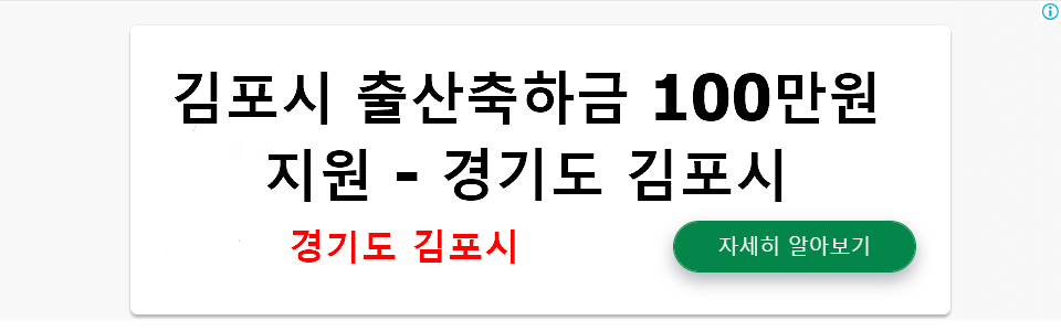 김포시 출산축하금 100만원 지원 - 경기도 김포시