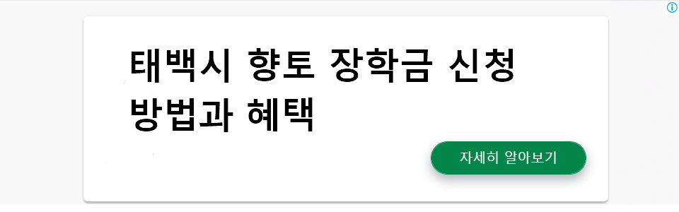 태백시 향토 장학금 신청 방법과 혜택