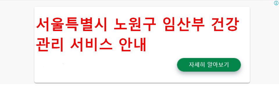 서울특별시 노원구 임산부 건강관리 서비스 안내