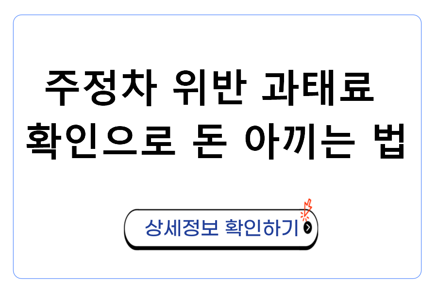 주정차 위반 과태료 확인으로 돈 아끼는 법