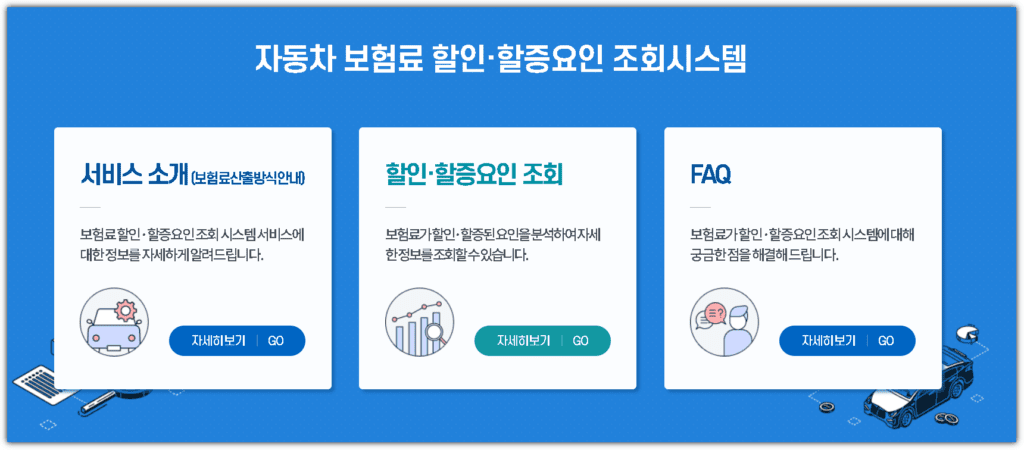 자동차 보험료 할인·할증요인 조회시스템_할인할증요인조회 (kidi.or.kr)